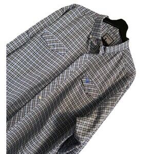 Mojo Sportswear XL Shirt Long Sleeve, Blue Plaid Lightweight, Vented, Logo C4